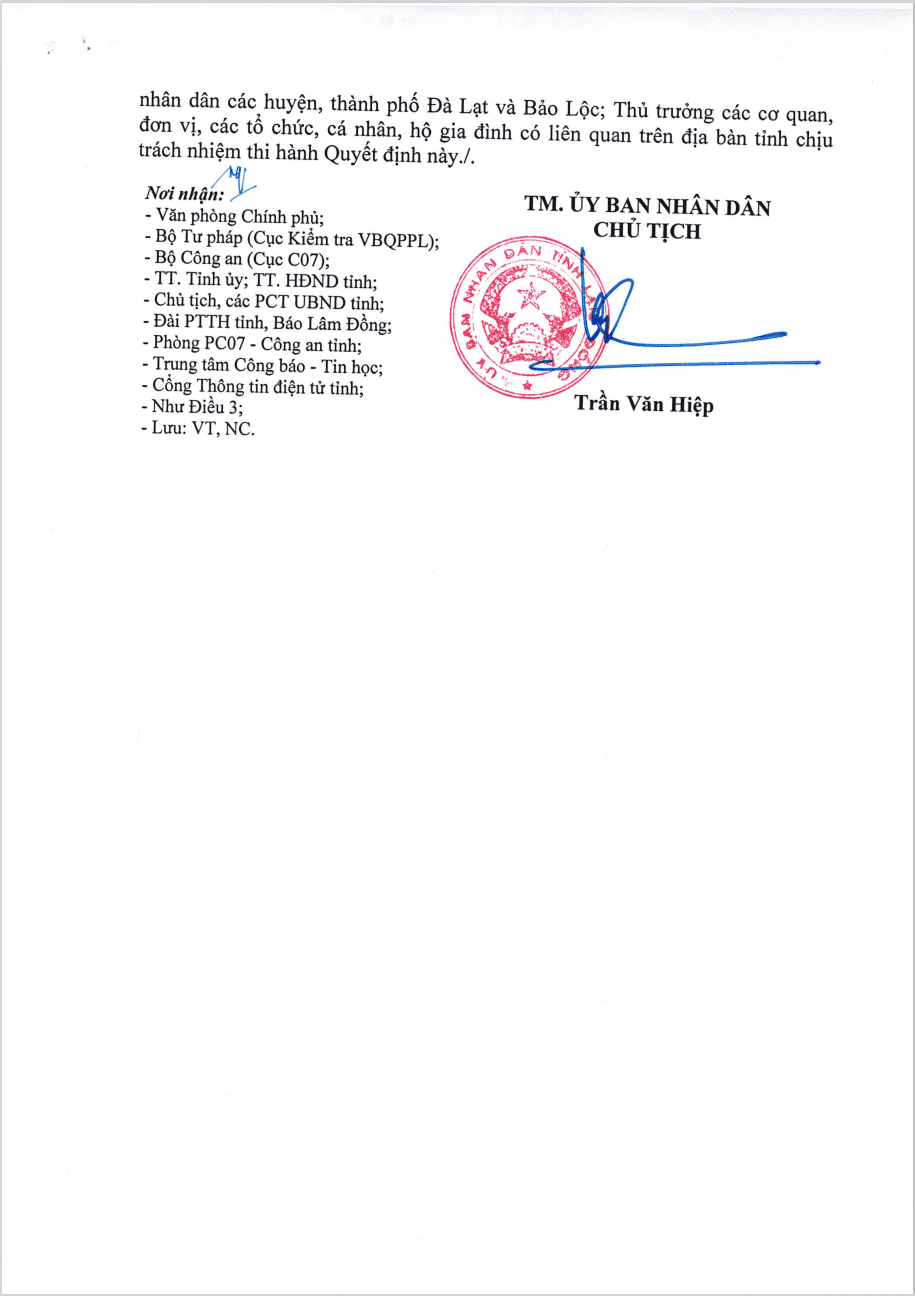 PCCC tỉnh Lâm Đồng: Quyết định 45/2022/QĐ-UBND tỉnh Lầm Đồng, ngày 29 tháng 12 năm 2021
