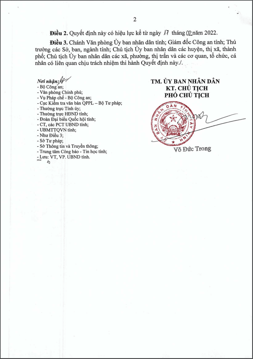 PCCC tỉnh Tây Ninh: Quyết định số: 03/2022/QĐ-UBND tỉnh Tây Ninh, ngày 07/02/2022.