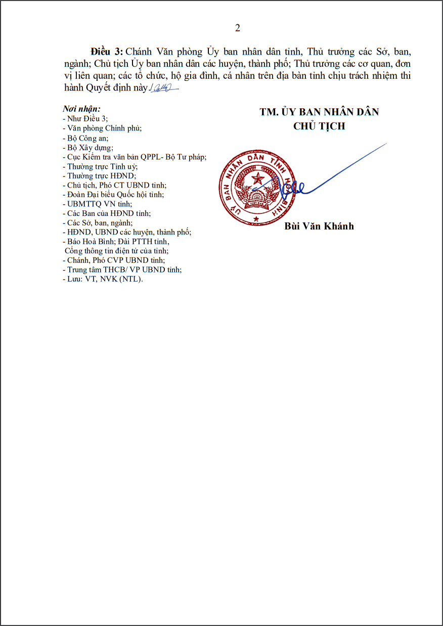 PCCC tỉnh Hoà Bình: Quy định số 05/2022/QĐ-UBND tỉnh Hoà Bình, ngày 12/01/2022