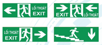 Đèn chiếu sáng sự cố - Đèn exit (biển Exit) chỉ dẫn thoát nạn 8 biển exit chỉ dẫn thoát nạn