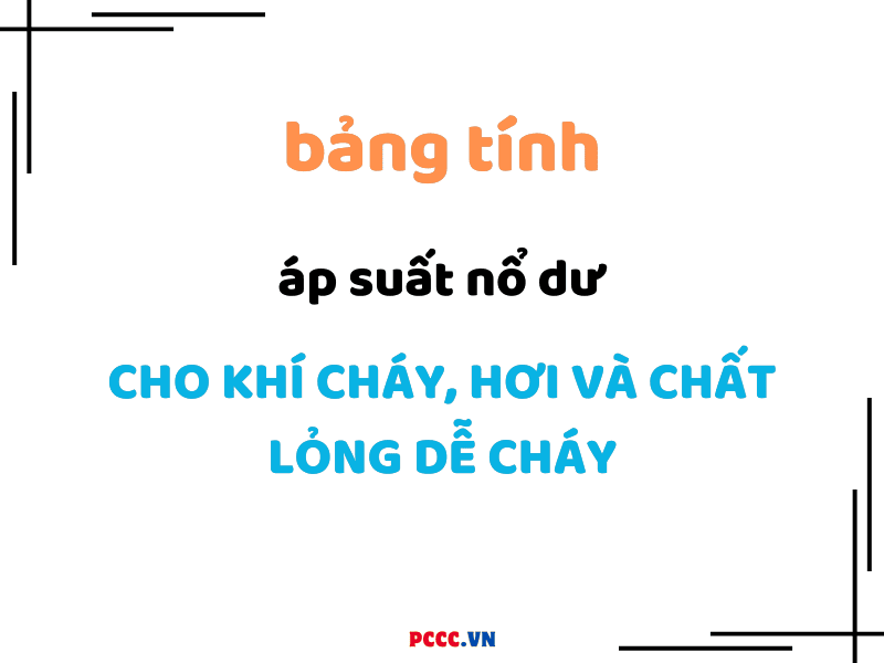Bảng tính áp suất nổ dư cho khí cháy, hơi và các chất lỏng dễ cháy Bảng tính áp suất nổ dư cho khí cháy, hơi và các chất lỏng dễ cháy