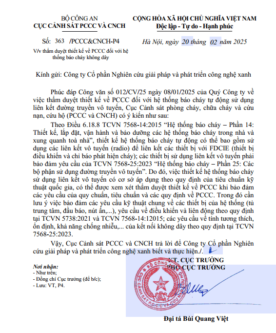 Thẩm định thiết kế PCCC với hệ thống báo cháy không dây 5 thẩm định đối với hệ thống báo cháy không dây
