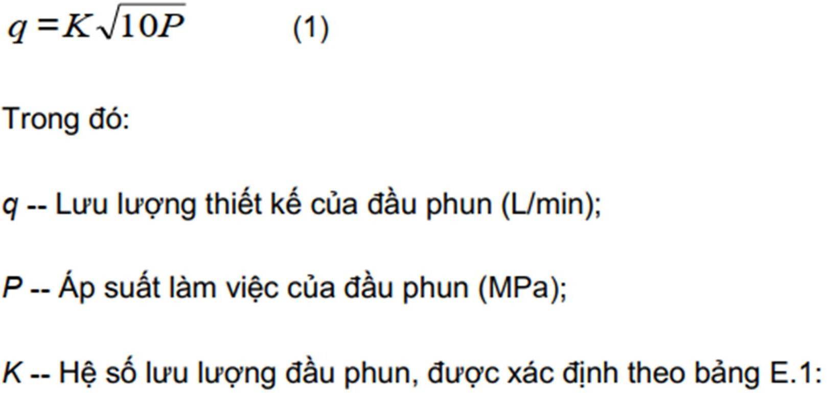 HƯỚNG DẪN THIẾT KẾ HỆ THỐNG CCTĐ PHUN SƯƠNG 12 Công thức xác định cột áp đầu phun chủ đạo