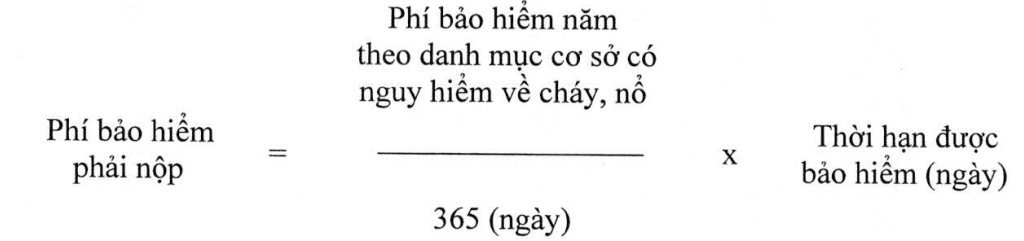 Phụ lục VI. Mức phí bảo hiểm và mức khấu trừ bảo hiểm cháy, nổ bắt buộc 5 Phí bảo hiểm phải nộp