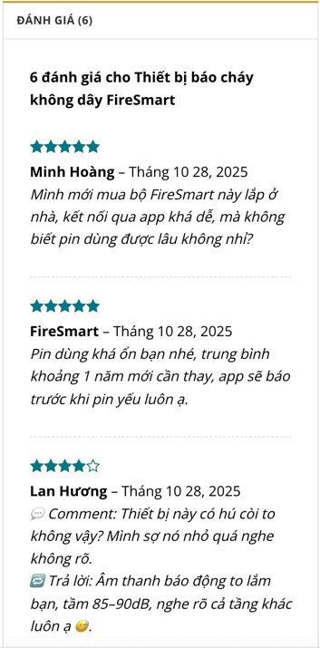 Thiết bị báo cháy không dây FireSmart 40 danh gia 1 - pccc.vn