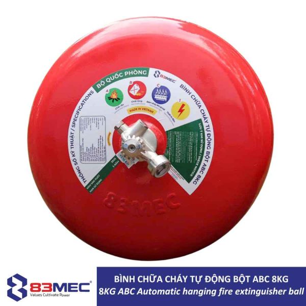 Bình chữa cháy bột ABC 6kg 83MEC 4 Bình chữa cháy tự động treo trần bột ABC 8kg 83MEC