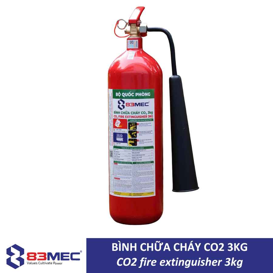 Bình chữa cháy CO2 3kg 83MEC 1 Bình chữa cháy CO2 3kg 83MEC mã 83MEC.CO2.MT3