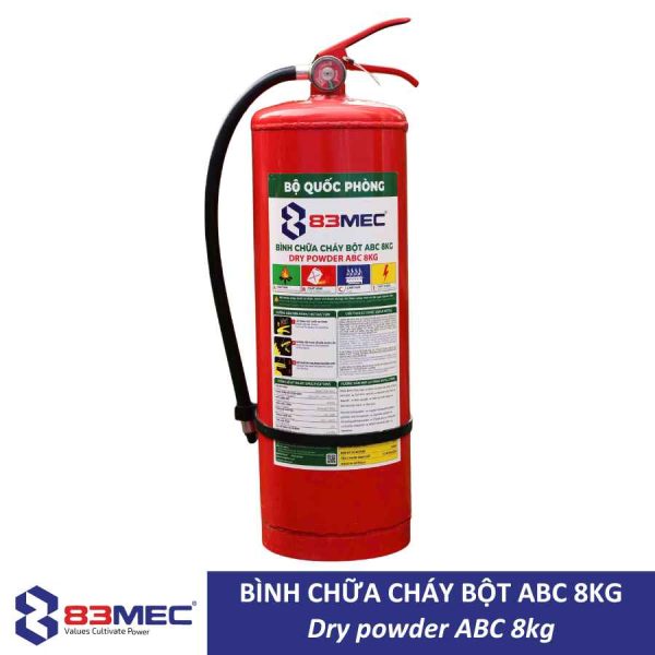 Bình chữa cháy bột ABC 6kg 83MEC 5 Bình chữa cháy bột ABC 8kg 83MEC mã 83MEC.ABC.8KG
