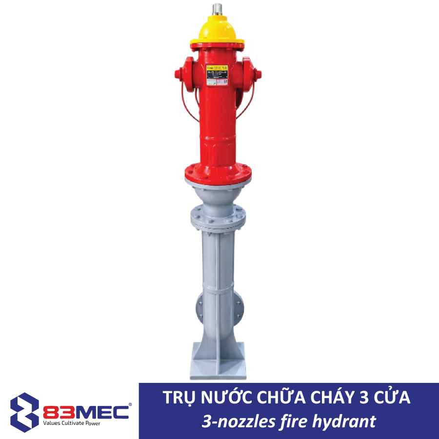 Trụ nước chữa cháy 3 cửa 83MEC 1 Trụ nước chữa cháy 3 cửa 83MEC theo TCVN 6379:2024