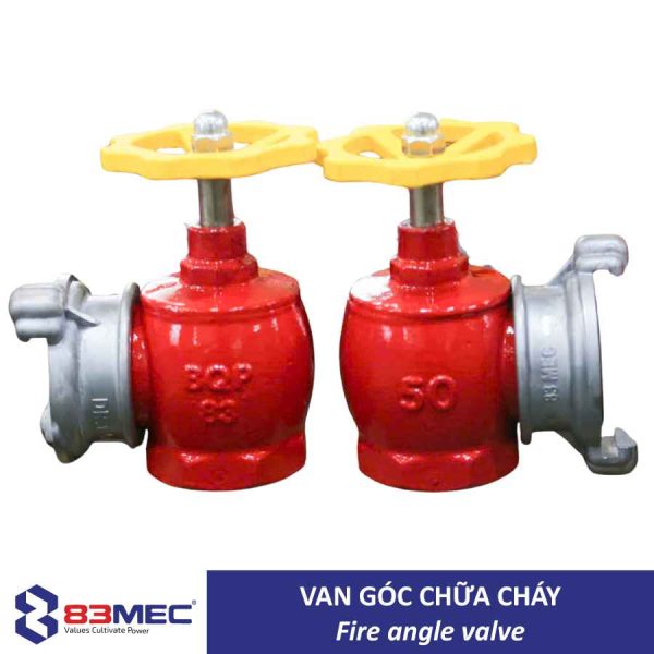 Van cổng ty chìm nắp chụp ARV 5 Van góc chữa cháy DN50 DN65 83MEC PN10 PN16