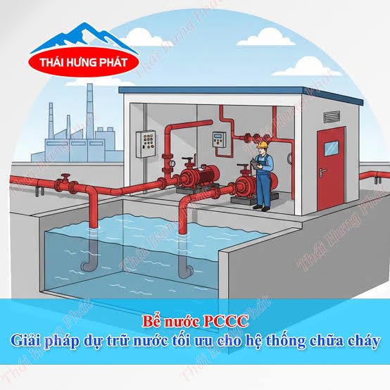 Bể nước chữa cháy 1 Bể nước chữa cháy phục vụ hệ thống PCCC của công trình