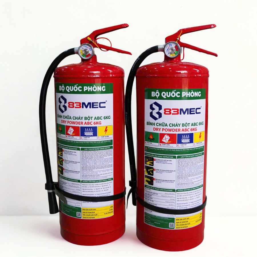 Bình chữa cháy bột ABC 6kg 83MEC 2 Bình chữa cháy bột ABC 6kg 83MEC