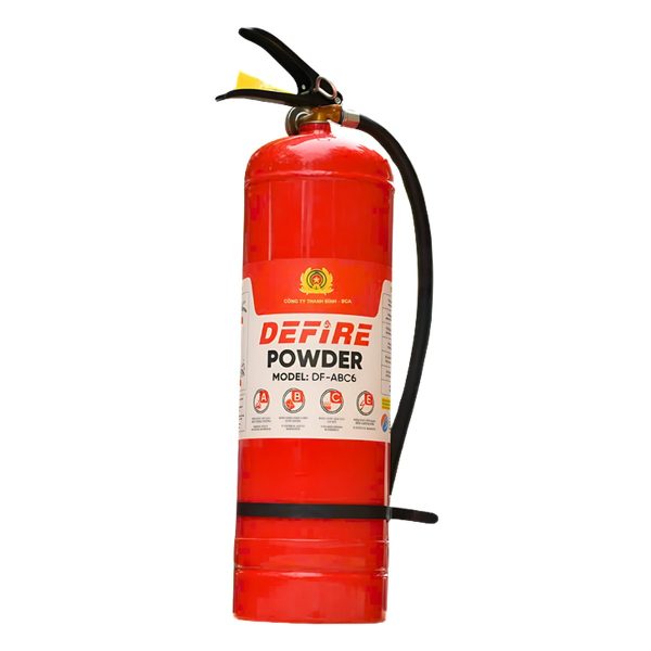 Trụ chữa cháy 3 cửa TBBCA 5 Bình chữa cháy bột ABC 6kg Defire DF-ABC6, công suất 3A-89B-C