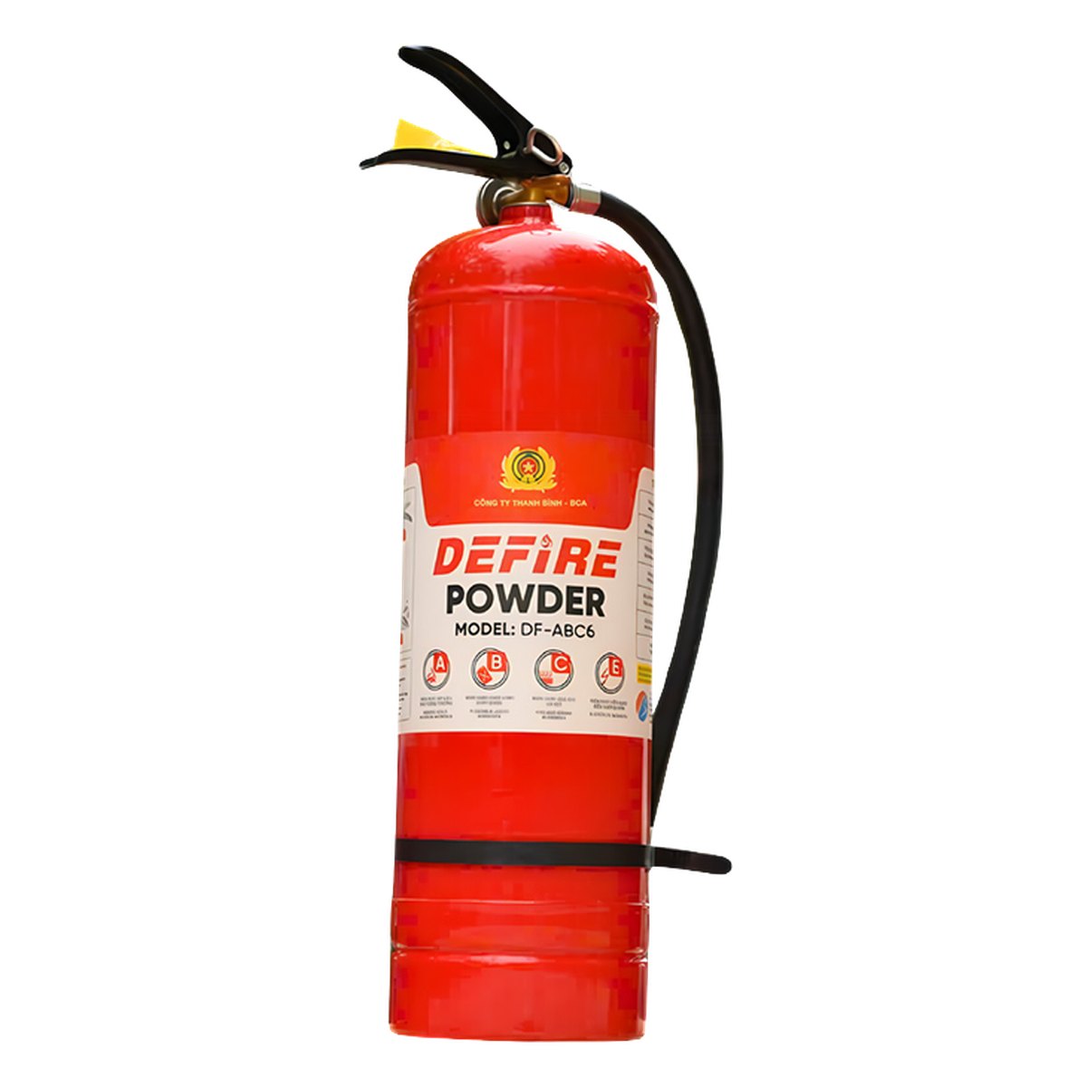 Bình chữa cháy bột ABC 6kg Defire 1 Bình chữa cháy bột ABC 6kg Defire DF-ABC6, công suất 3A-89B-C