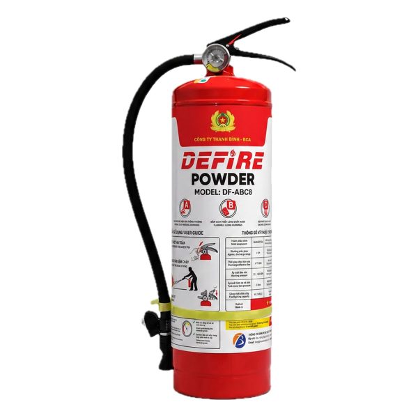 Bình chữa cháy gốc nước 4L và 6L 83MEC 5 Bình chữa cháy bột ABC 8kg Defire DF-ABC8, công suất 4A-144B-C