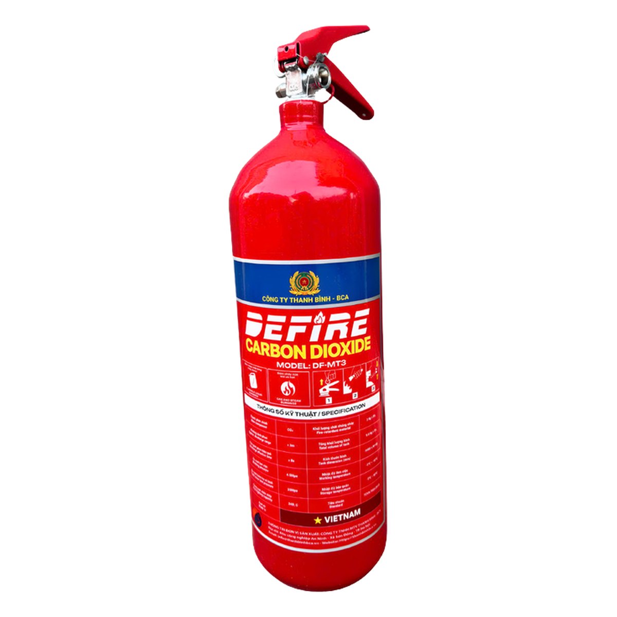 Bình chữa cháy CO2 3kg Defire 1 Bình chữa cháy khí CO2 3kg Defire DF-MT3, công suất 34B-C