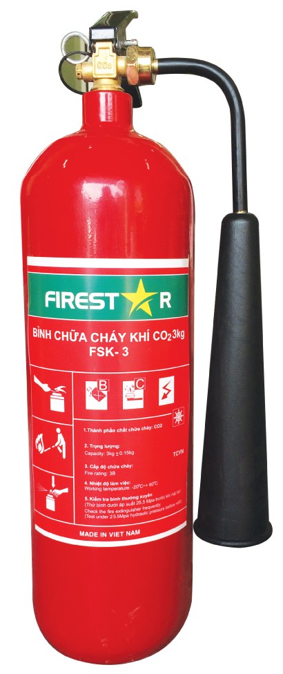 Bảng giá bình chữa cháy 2026 mới nhất 6 Bình chữa cháy khí CO2 3kg xách tay với loa phun bằng nhựa