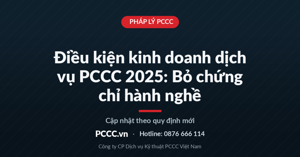 Điều Kiện Kinh Doanh Dịch Vụ PCCC 2025: Bỏ Chứng Chỉ Hành Nghề Điều Kiện Kinh Doanh Dịch Vụ PCCC 2025: Bỏ Chứng Chỉ Hành Nghề