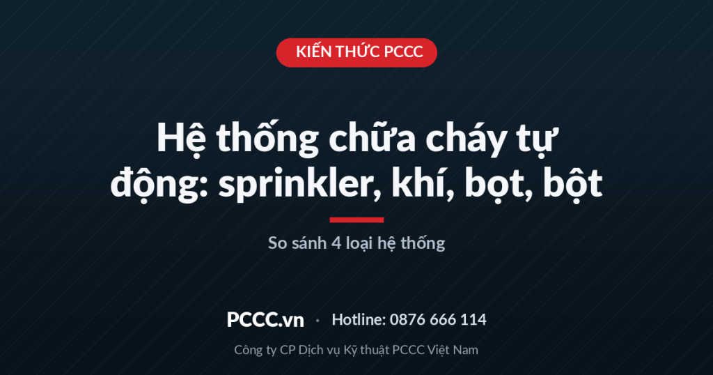 Hệ thống chữa cháy tự động – sprinkler, khí, bọt, bột Hệ thống chữa cháy tự động – sprinkler, khí, bọt, bột