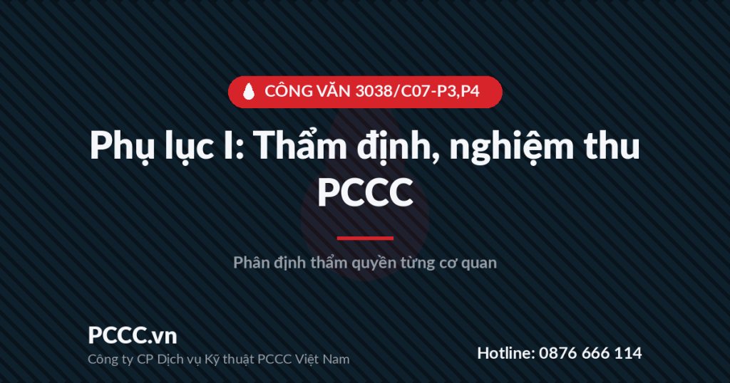 Phụ lục I: Quy định thẩm định thiết kế, nghiệm thu, quản lý, kiểm tra PCCC (Công văn 3038/C07-P3,P4) Phụ lục I: Quy định thẩm định thiết kế, nghiệm thu, quản lý, kiểm tra PCCC (Công văn 3038/C07-P3,P4)
