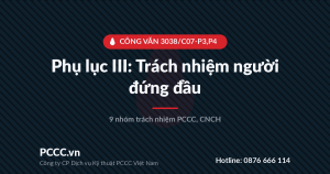 Phụ lục III: Trách nhiệm PCCC, CNCH của người đứng đầu cơ sở (Công văn 3038/C07-P3,P4) 4 Phụ lục III: Trách nhiệm PCCC, CNCH của người đứng đầu cơ sở