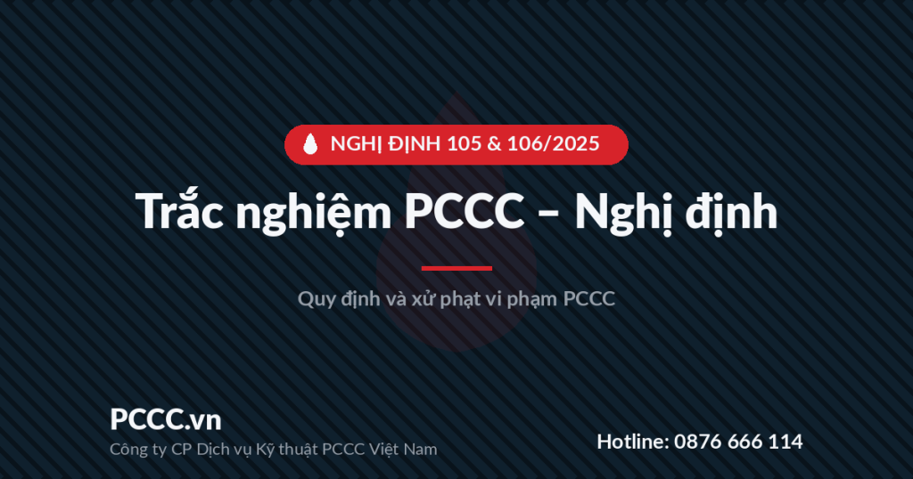 Trắc nghiệm PCCC - Bài 24: Nghị định 106/2025/NĐ-CP: Xử phạt vi phạm hành chính về PCCC và CNCH 1 quiz nghi dinh - pccc.vn